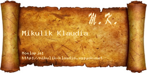 Mikulik Klaudia névjegykártya